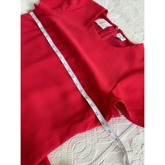 NEW J Crew Shift Suit Dress Crepe Cap-Sleeve Bright Cerise Red/Pink NWT Size 8 - Picture 12 of 15